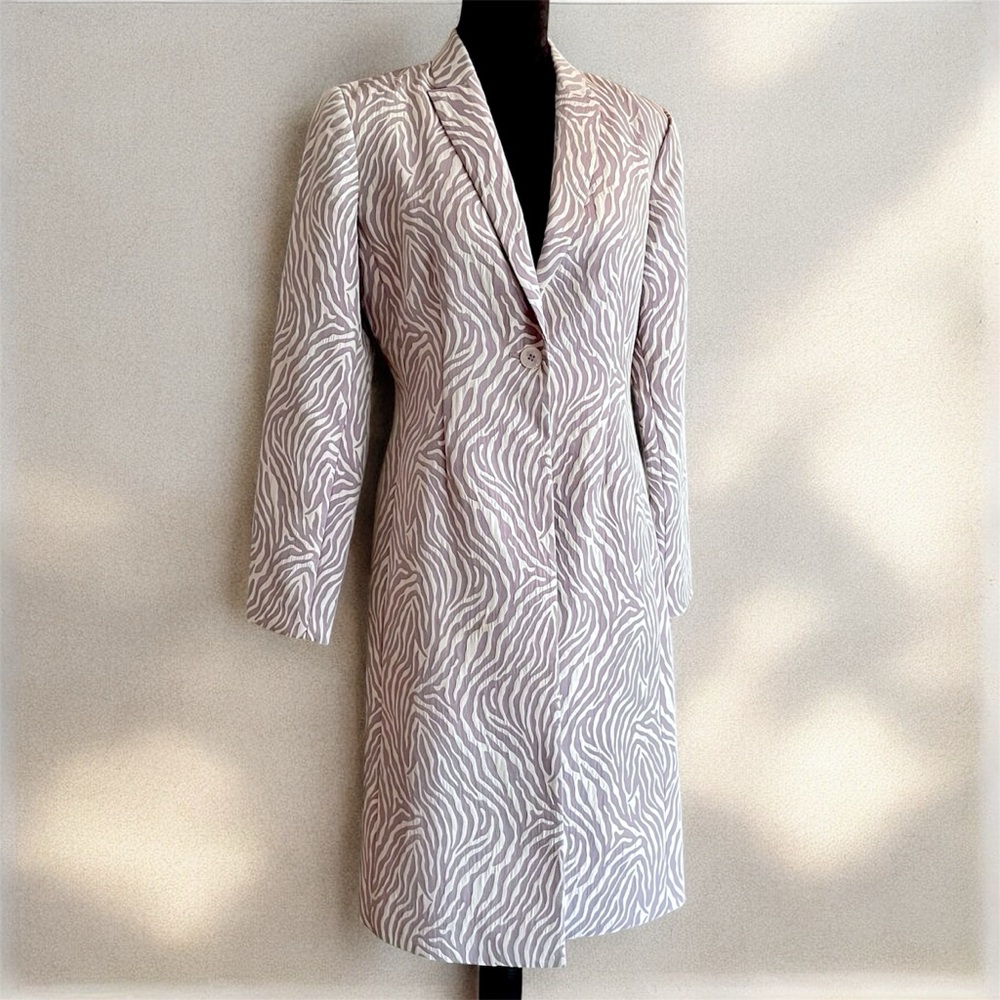 Zebra Print Long Overcoat